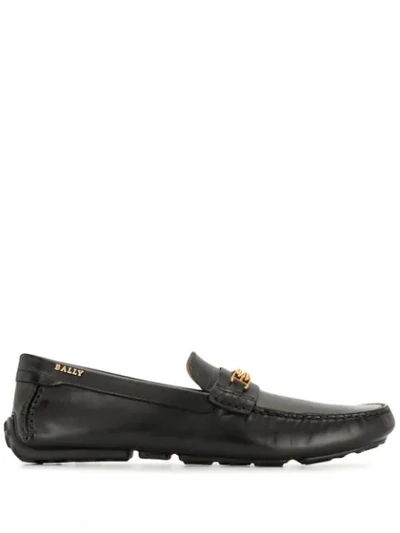 Shop Bally Dravil Leather Loafers In Black