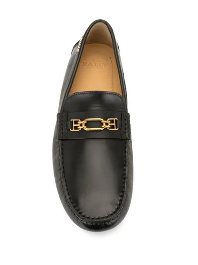 Shop Bally Dravil Leather Loafers In Black
