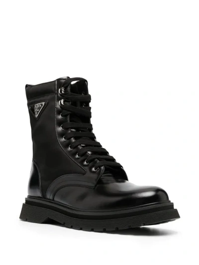 Shop Prada Ankle-length Hiking-style Boots In Black