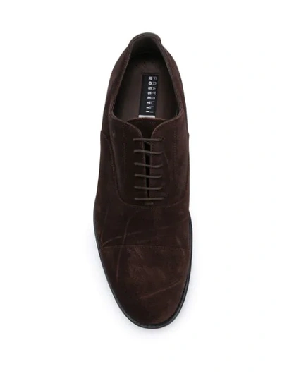 Shop Fratelli Rossetti Logo-stamp Oxford Shoes In Brown