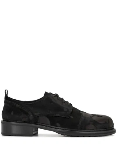 Shop Ann Demeulemeester Flocked Lace-up Shoes In Black