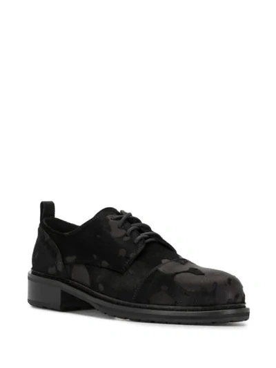 Shop Ann Demeulemeester Flocked Lace-up Shoes In Black