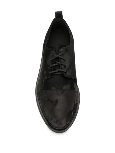 Shop Ann Demeulemeester Flocked Lace-up Shoes In Black