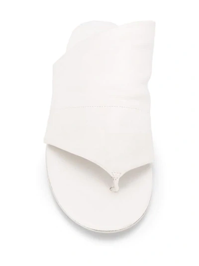 Shop Marsèll Asymmetric Slip-on Sandals In White