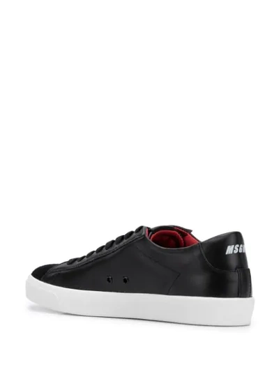 Shop Msgm M Appliqué Low-top Sneakers In Black