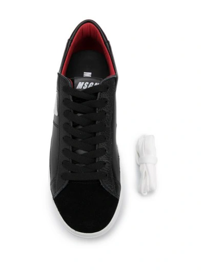 Shop Msgm M Appliqué Low-top Sneakers In Black