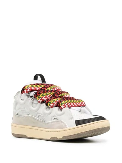 Shop Lanvin Statement-laces Low-top Sneakers In White
