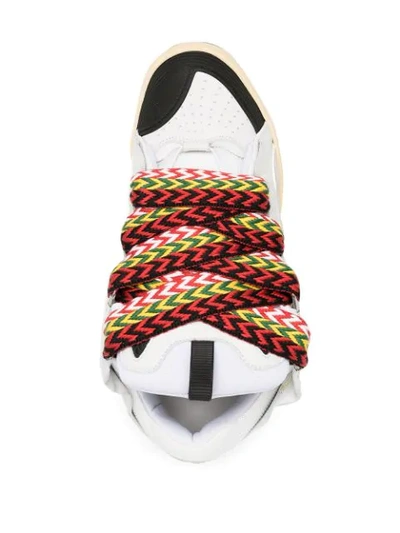 Shop Lanvin Statement-laces Low-top Sneakers In White