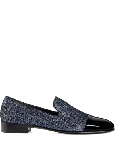 Shop Giuseppe Zanotti Glitter Panelled Loafers In Grey