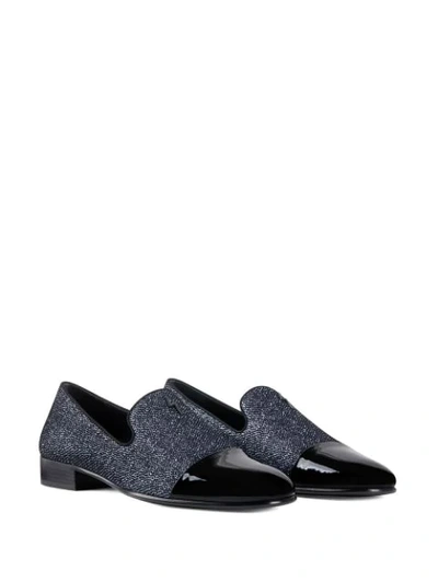Shop Giuseppe Zanotti Glitter Panelled Loafers In Grey