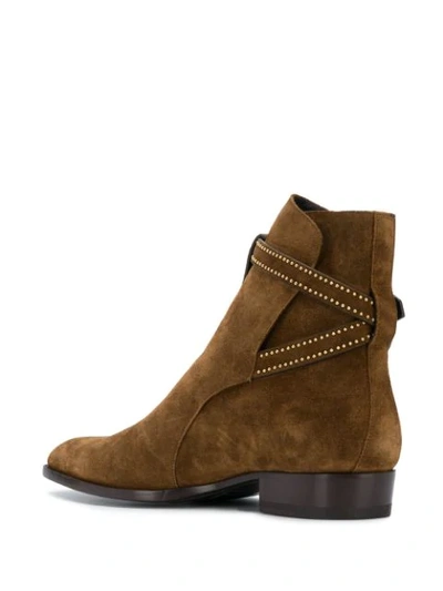 Saint Laurent Wyatt 40 Jodhpur Suede Boots In Brown