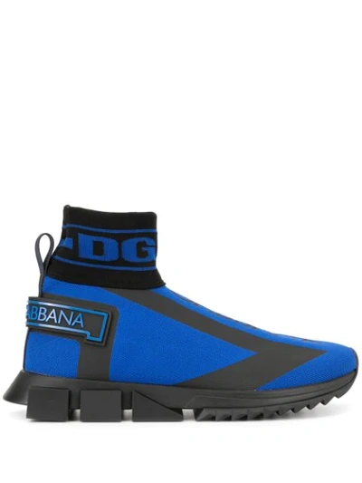 Shop Dolce & Gabbana Sorrento High-top Sneakers In Blue