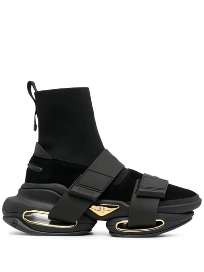 Shop Balmain B-bold Ankle Boots In Black