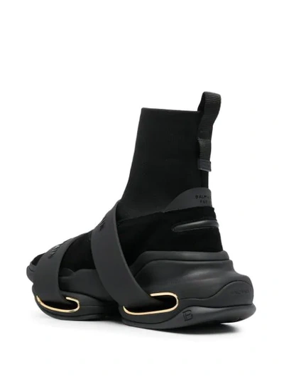 Shop Balmain B-bold Ankle Boots In Black