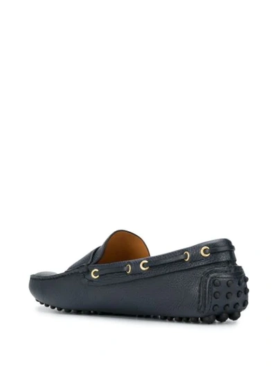 Shop Car Shoe Pebbled Effect Loafers In Blue