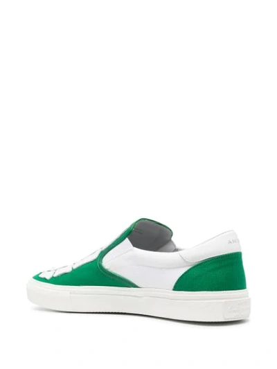 Shop Amiri Skeleton-print Slip-on Sneakers In Green