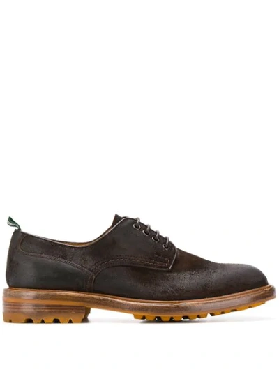 Shop Green George Lace-up Derby Shoes In Brown