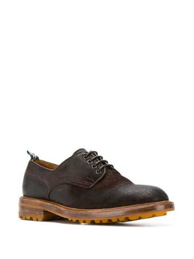 Shop Green George Lace-up Derby Shoes In Brown