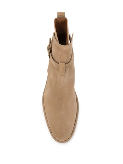 Shop Saint Laurent Nino Jodhpur Ankle Boots In Brown