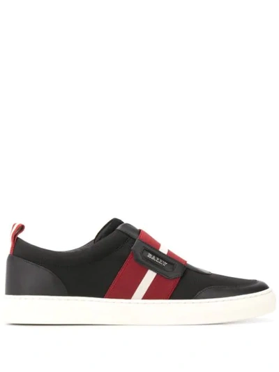 Shop Bally Striped Low-top Sneakers In Black