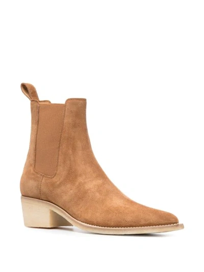 Shop Amiri Suede Pointed-toe Boots In Brown