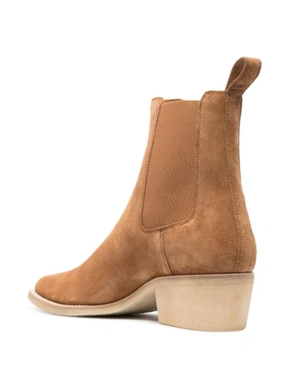 Shop Amiri Suede Pointed-toe Boots In Brown