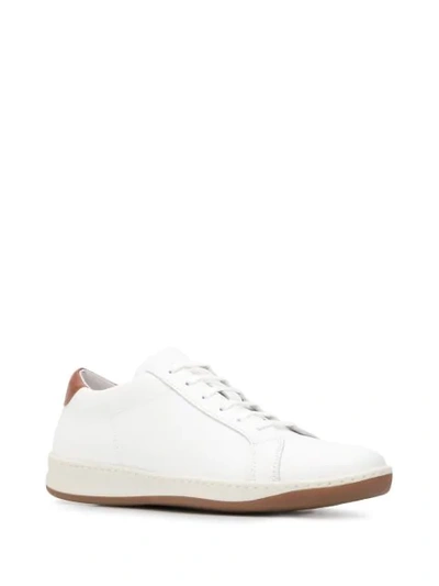 Shop Eleventy Contrasting Heel Sneakers In White