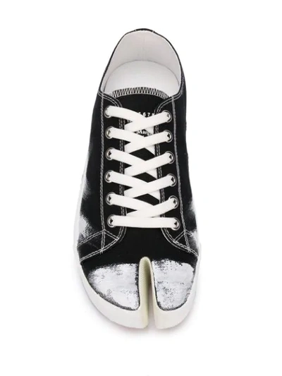 Shop Maison Margiela Tabi Painted Low-top Sneakers In Black