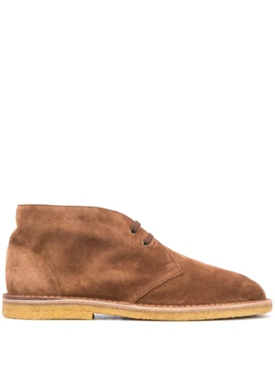 Shop Saint Laurent Nino Desert Boots In Brown