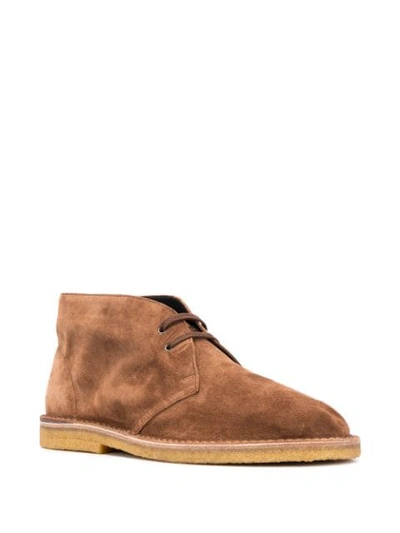 Saint Laurent Nino Desert Boots In Brown