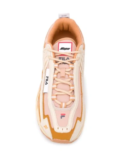 Shop Msgm X Fila Low-top Sneakers In Brown