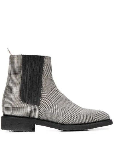 Shop Thom Browne Houndstooth Check Chelsea Boots In Black