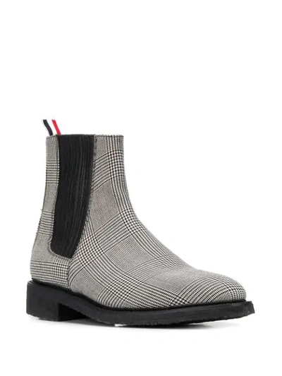 Shop Thom Browne Houndstooth Check Chelsea Boots In Black