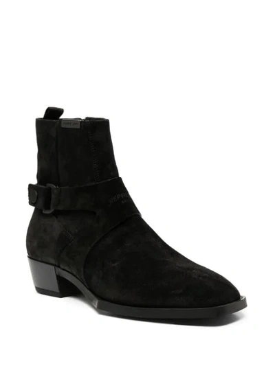 Shop Represent Strapped Chelsea Boots In Black
