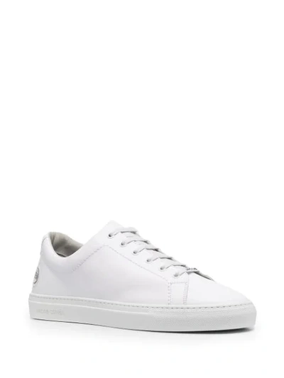 Shop Jacob Cohen Leather Trainers In White