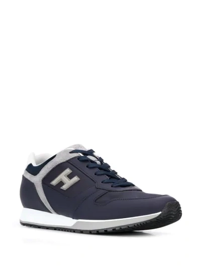 Shop Hogan H321 Logo Patch Sneakers In Blue