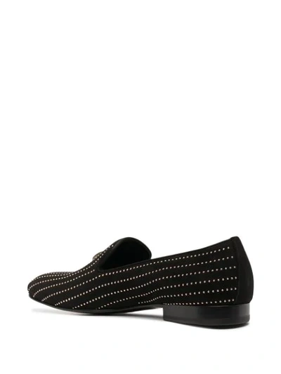 Shop Roberto Cavalli Rc Monogram Studded Loafers In Black
