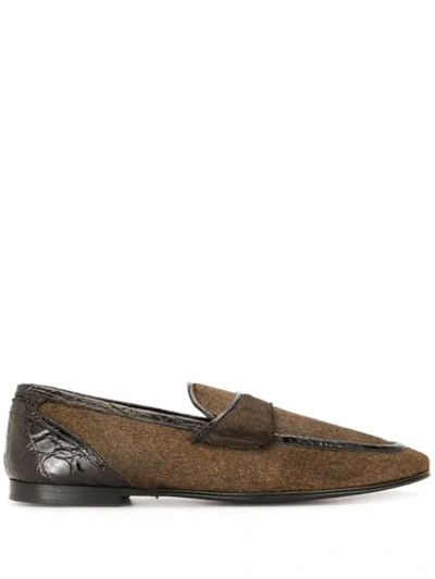 Shop Dolce & Gabbana Classic Loafers In Brown
