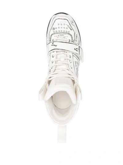 Shop Balmain Handwriting-print High-top Sneakers In White