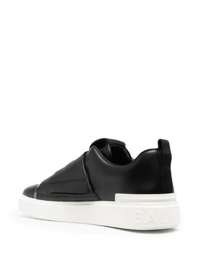Shop Balmain B-court Easy Sneakers In Eab Black White