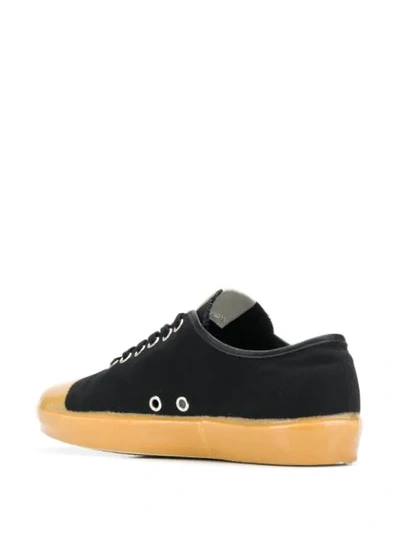 Shop Marni Low-top Canvas Sneakers In Black