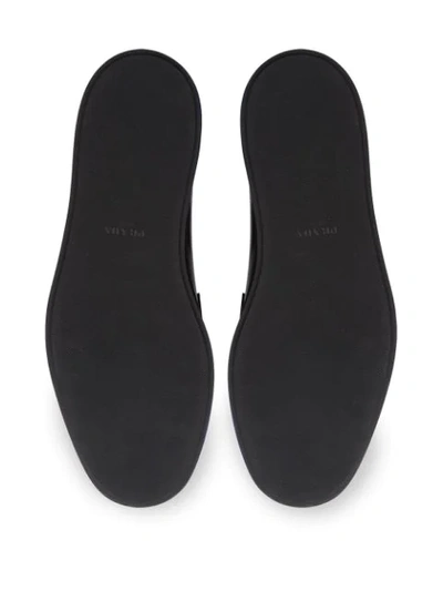 Shop Prada Leather Derby Shoes In Black