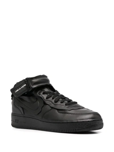 Shop Nike X Comme Des Garçons Air Force 1 Mid Sneakers In Black