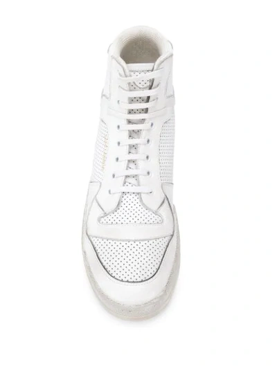 Shop Saint Laurent Sl24 High Top Sneakers In White