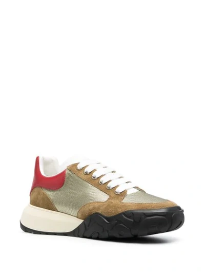 Shop Alexander Mcqueen Court Lace-up Sneakers In Gold