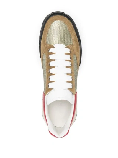 Shop Alexander Mcqueen Court Lace-up Sneakers In Gold
