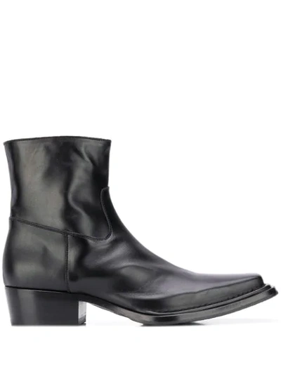 Shop Acne Studios Square-toe Ankle Boots In Black