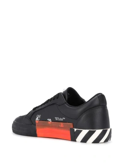 Off-white Black Leather Low Vulcanized Sneakers In Black
