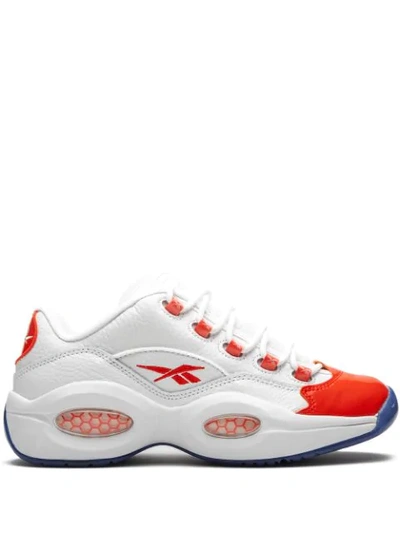 Shop Reebok Question Low "patent Vivid Orange" Sneakers In White