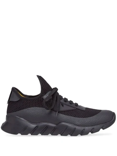 Shop Fendi Mesh Low-top Sneakers In Black